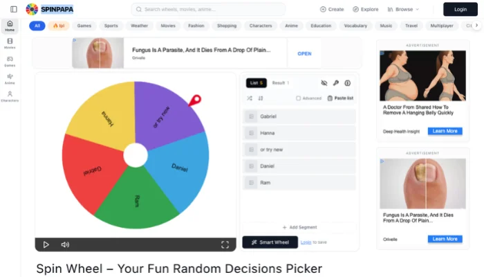 spin the wheel music genres
