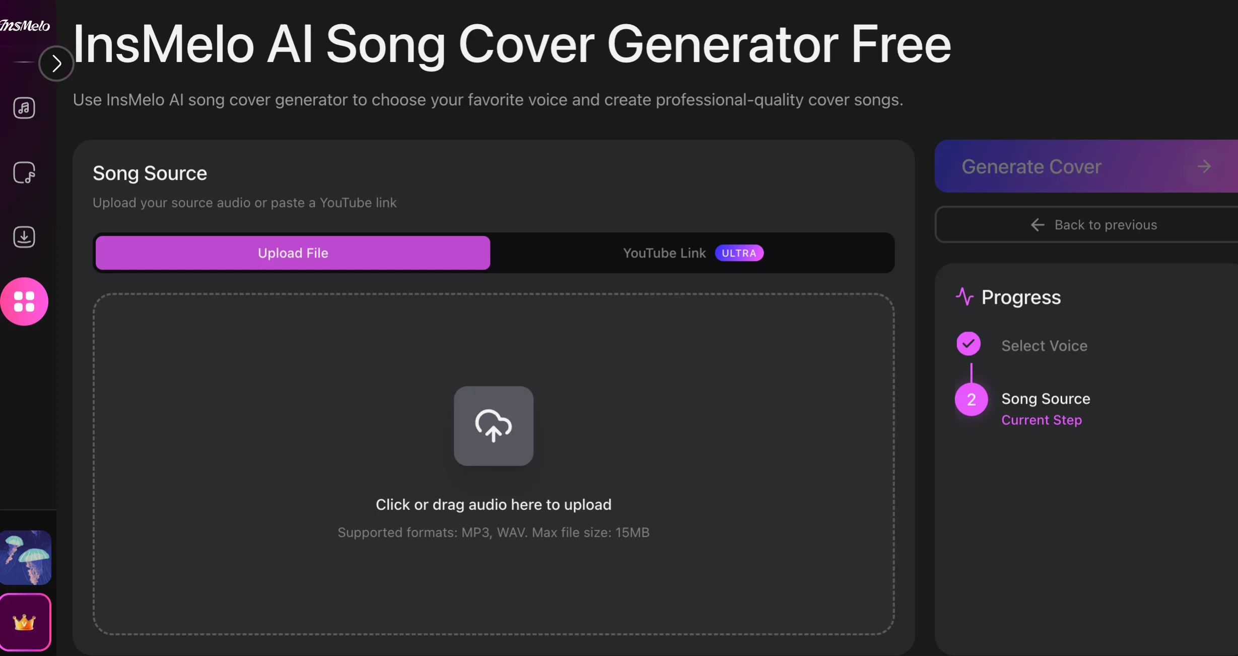 Upload the Audio Source for Football Song Cover