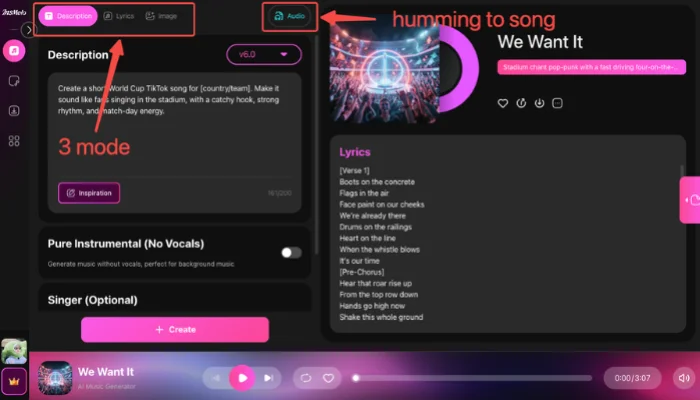 create viral World Cup TikTok songs with AI