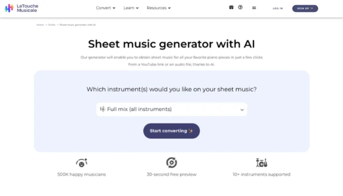 sheet music generator free