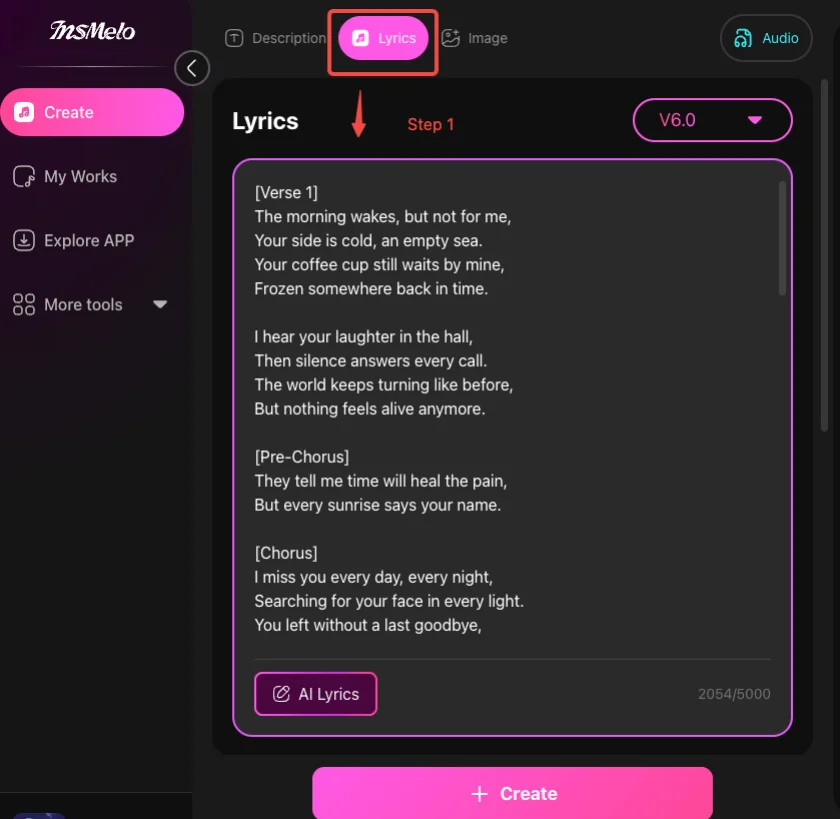 Step 1 of How to Make a Melody for Lyrics