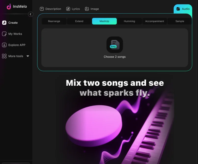 Remix two songs with Mashup maker