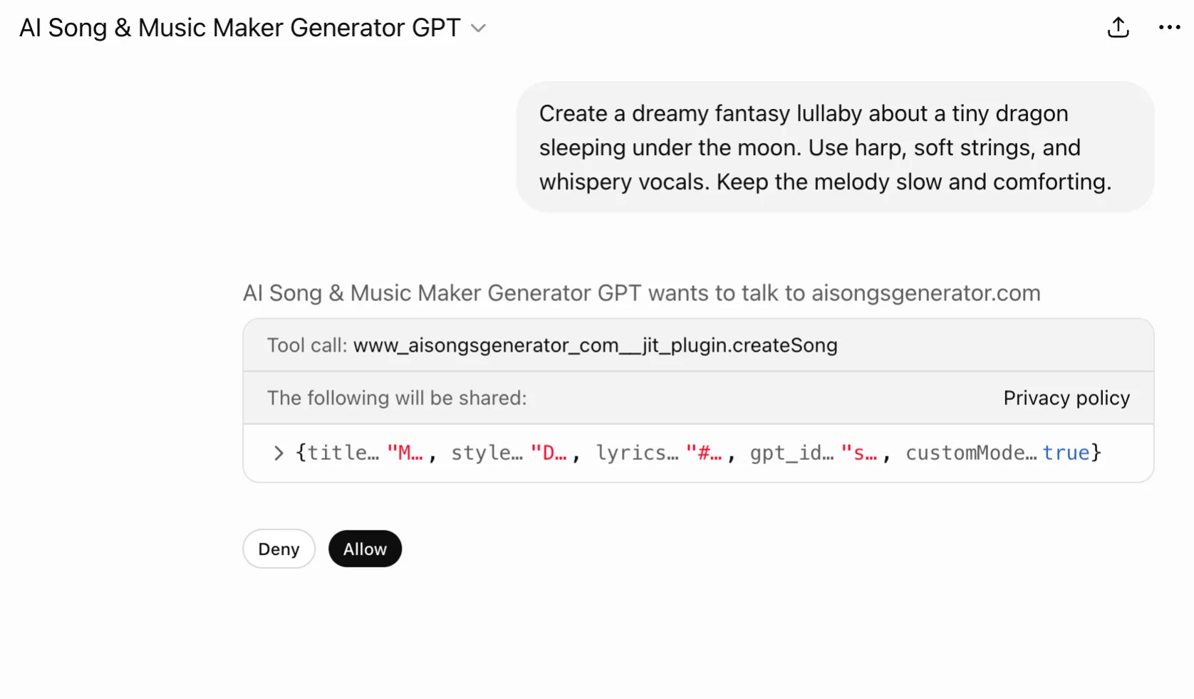Make song using ChatGPT music generator